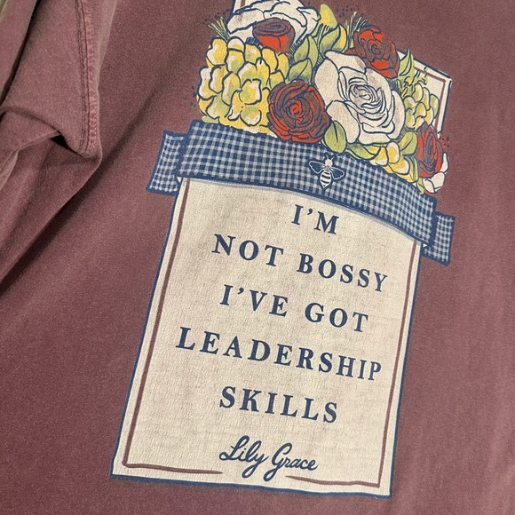 Lily Grace I’m Not Bossy Leadership Skills Crewneck Short Sleeve Pocket T-Shirt - Picture 1 of 10